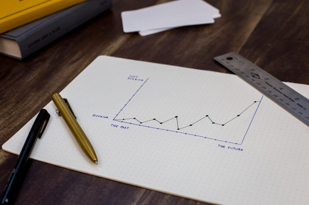 A rising growth chart
